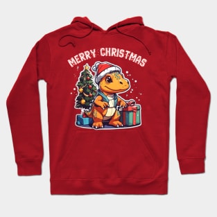 Christmas trex dinosaur wishing merry Christmas Hoodie